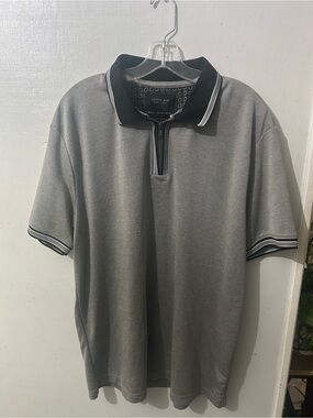 Cactus Man Grey Short-Sleeve Zip Polo